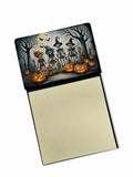 Calacas Skeletons Spooky Halloween Watercolor Sticky Note Holder Refillable Dispenser Desk Accessory 3x3 Pad Gift
