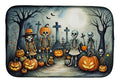 Calacas Skeletons Spooky Halloween Dish Drying Mat Absorbent Dish Drying Mat Pad for Kitchen Counter Dish Drainer Mat for Countertop, 14 x 21", Multicolor
