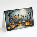 Calacas Skeletons Spooky Halloween Greeting Cards Pack of 8 Blank Cards with Envelopes Whimsical A7 Size 5x7