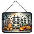 Calacas Skeletons Spooky Halloween Wall or Door Hanging Prints Aluminum Metal Sign Kitchen Wall Bar Bathroom Plaque Home Decor, 8HX12W, Multicolor