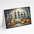 Calacas Skeletons Spooky Halloween Greeting Cards Pack of 8 Blank Cards with Envelopes Whimsical A7 Size 5x7