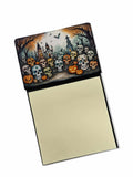 Calaveras Sugar Skulls Spooky Halloween Watercolor Sticky Note Holder Refillable Dispenser Desk Accessory 3x3 Pad Gift