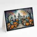 Calaveras Sugar Skulls Spooky Halloween Greeting Cards Pack of 8 Blank Cards with Envelopes Whimsical A7 Size 5x7