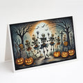 Dancing Skeletons Spooky Halloween Greeting Cards Pack of 8 Blank Cards with Envelopes Whimsical A7 Size 5x7