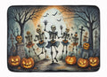Dancing Skeletons Spooky Halloween Memory Foam Kitchen Mat Machine Washable Anti-Fatigue Cushion Comfort Bath or Kitchen Rug