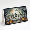 Dancing Skeletons Spooky Halloween Greeting Cards Pack of 8 Blank Cards with Envelopes Whimsical A7 Size 5x7