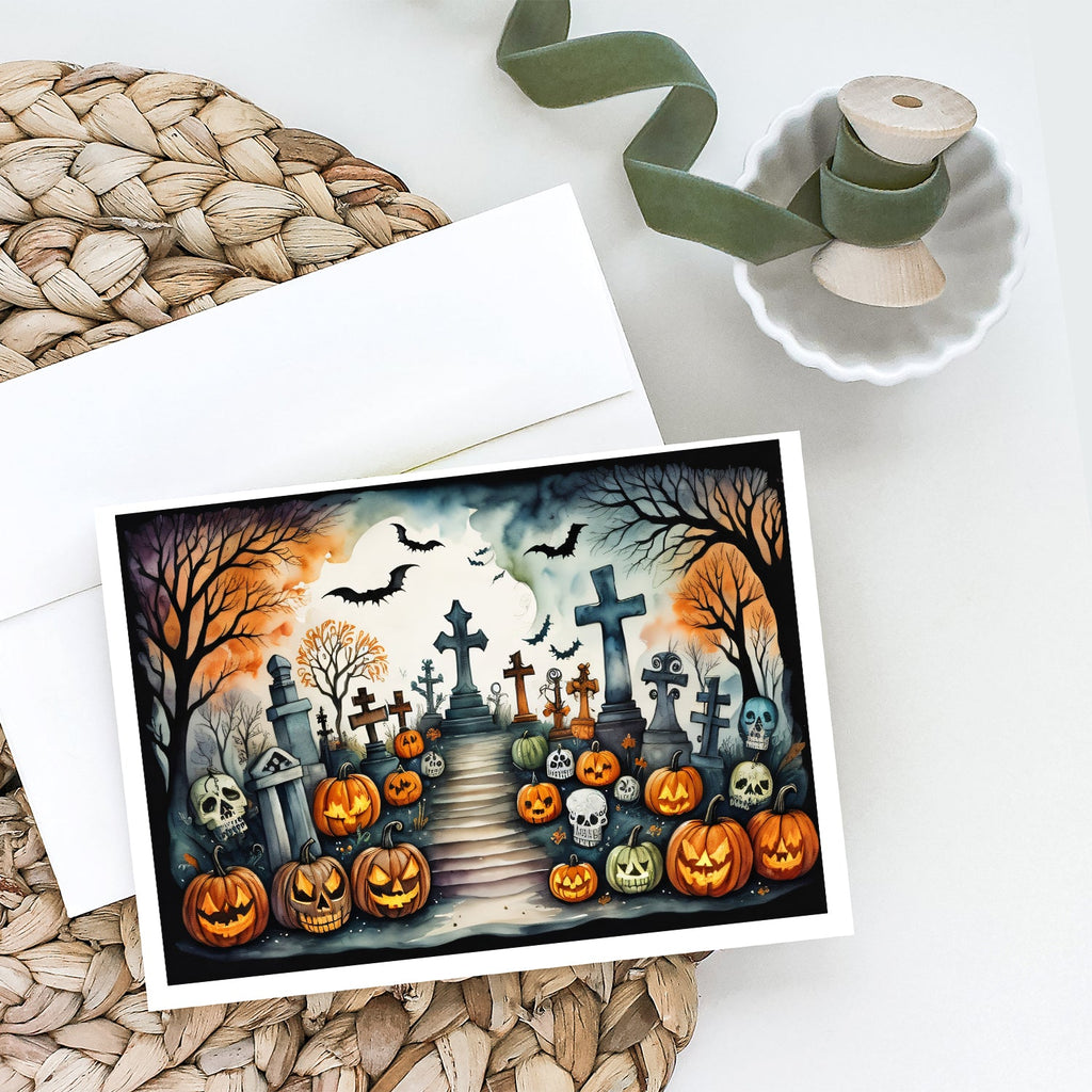 Day of the Dead Spooky Halloween Greeting Cards Pack of 8 Blank Cards with Envelopes Whimsical A7 Size 5x7