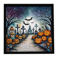 Day of the Dead Spooky Halloween Framed Metal Print Bathroom, Kitchen, Office, Home Decor Wall Art Ready to Hang, Square, 8X8