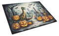 Dinosaurs Spooky Halloween Cutting Board Tempered Glass Kitchen Cutting Surface, Heat Resistant Chopping, Non-Slip Feet, Food Prep & Serving
