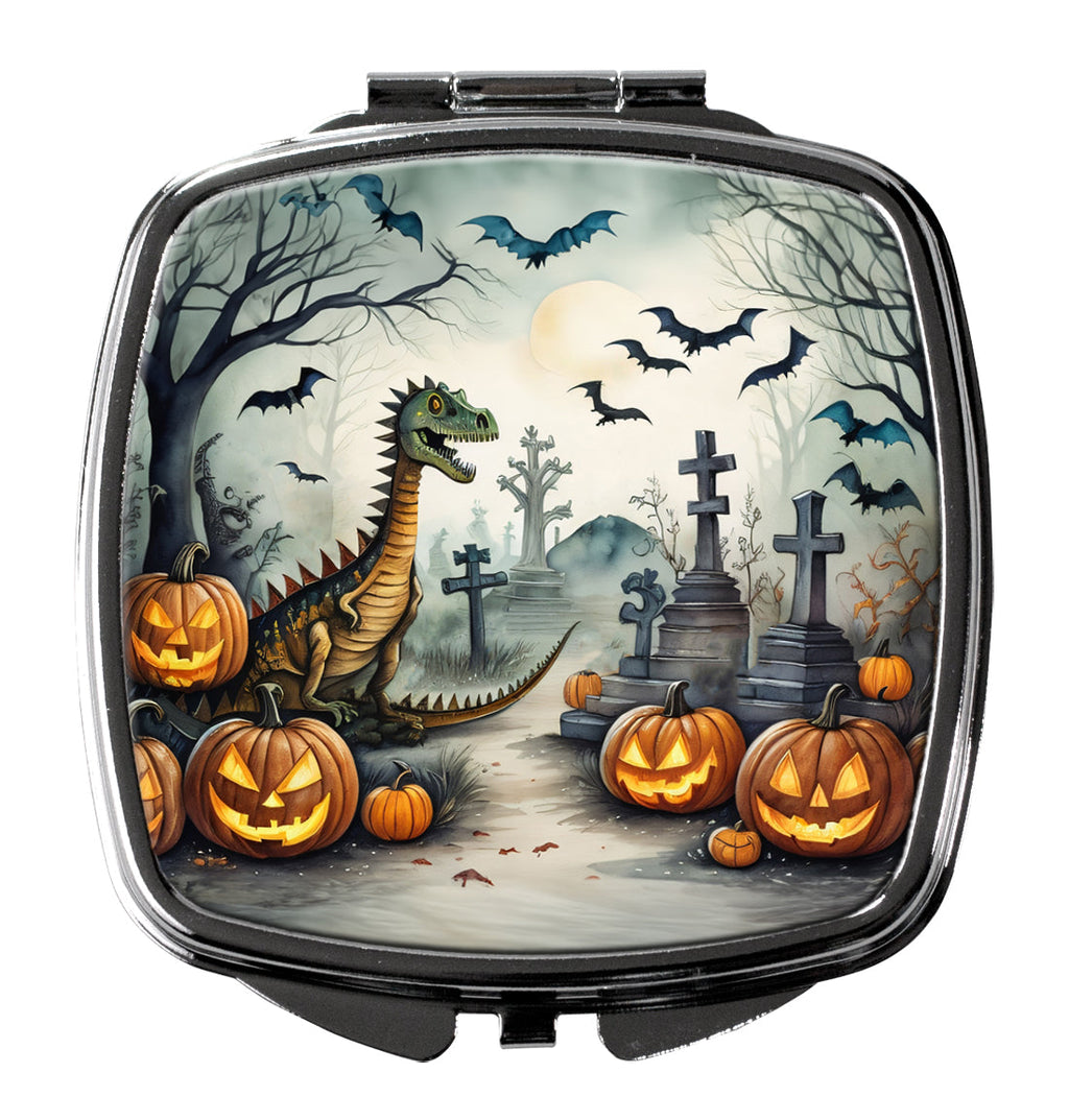 Dinosaurs Spooky Halloween Compact Mirror Decorative Travel Makeup Mirror for Women Girls Gifts Pocket Makeup Mirror Folding Handheld