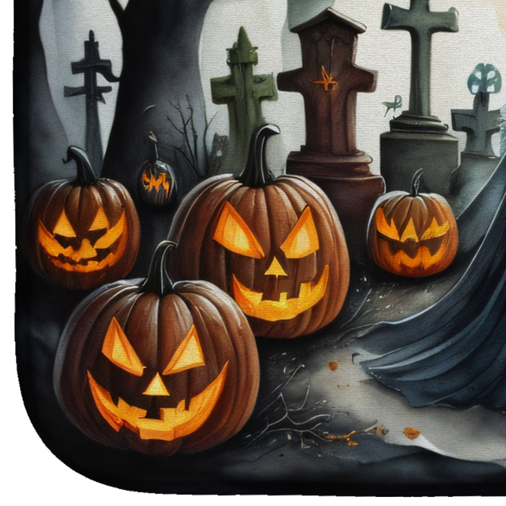 Evil Queen Spooky Halloween Dish Drying Mat Absorbent Dish Drying Mat Pad for Kitchen Counter Dish Drainer Mat for Countertop, 14 x 21", Multicolor
