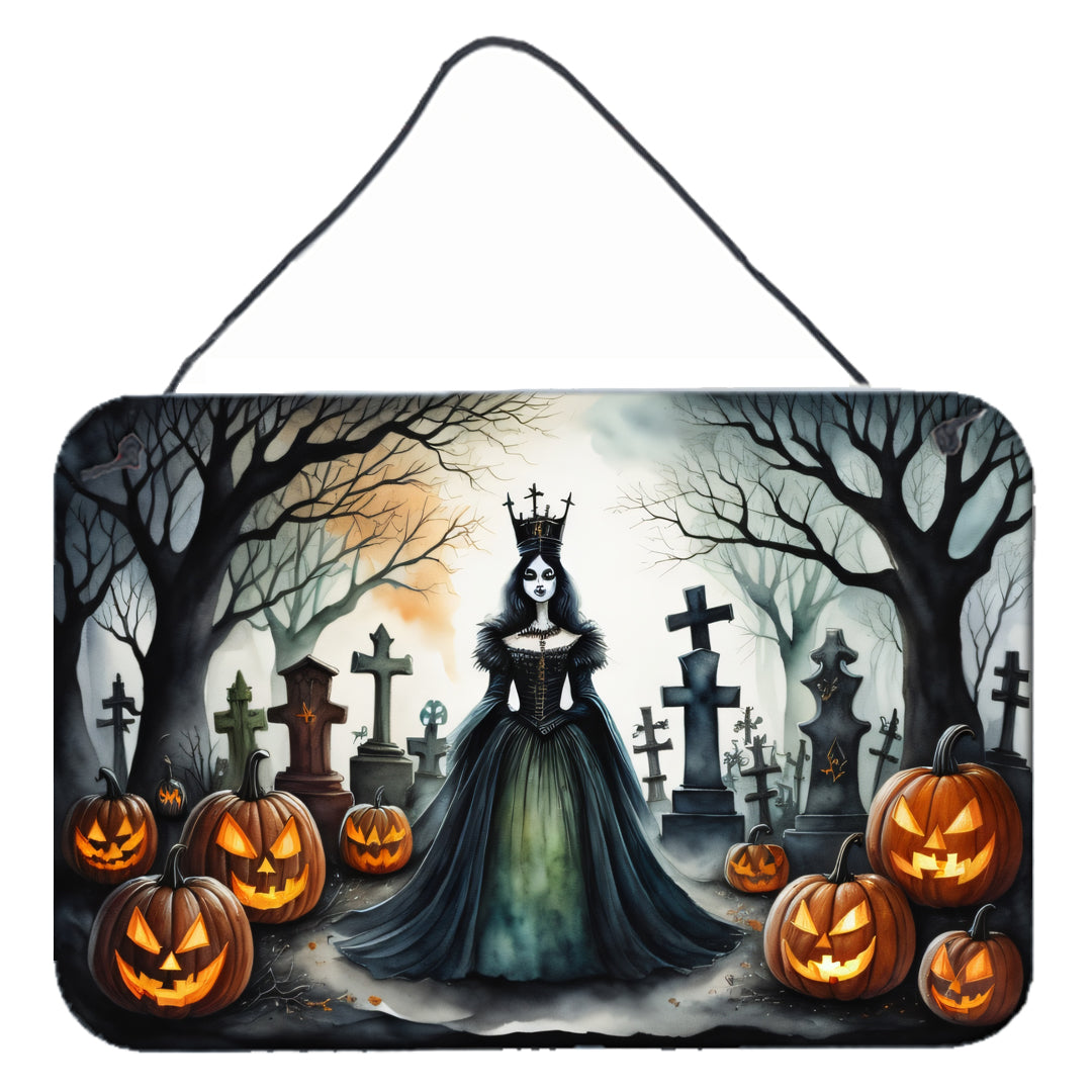 Evil Queen Spooky Halloween Wall or Door Hanging Prints Aluminum Metal Sign Kitchen Wall Bar Bathroom Plaque Home Decor, 8HX12W, Multicolor
