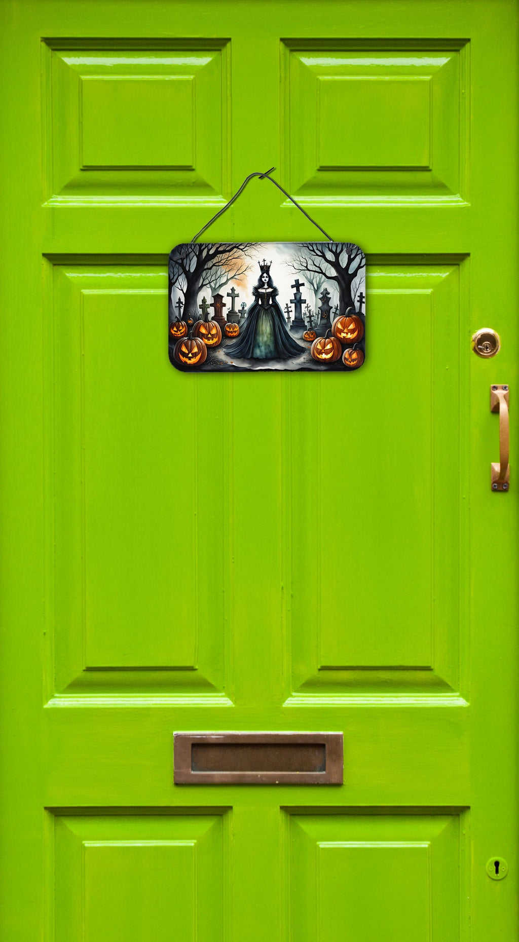 Evil Queen Spooky Halloween Wall or Door Hanging Prints Aluminum Metal Sign Kitchen Wall Bar Bathroom Plaque Home Decor, 8HX12W, Multicolor