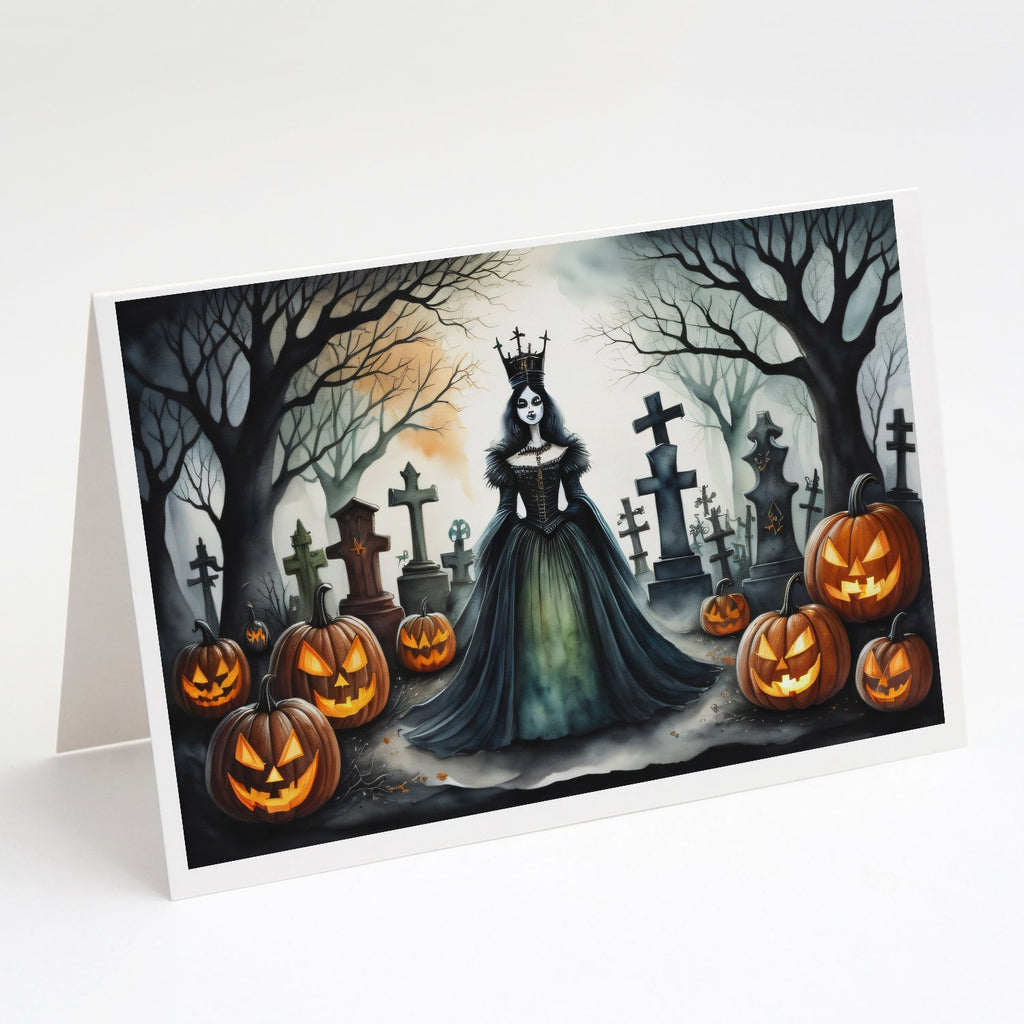 Evil Queen Spooky Halloween Greeting Cards Pack of 8 Blank Cards with Envelopes Whimsical A7 Size 5x7
