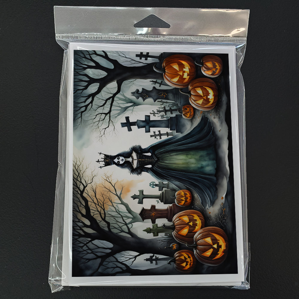 Evil Queen Spooky Halloween Greeting Cards Pack of 8 Blank Cards with Envelopes Whimsical A7 Size 5x7