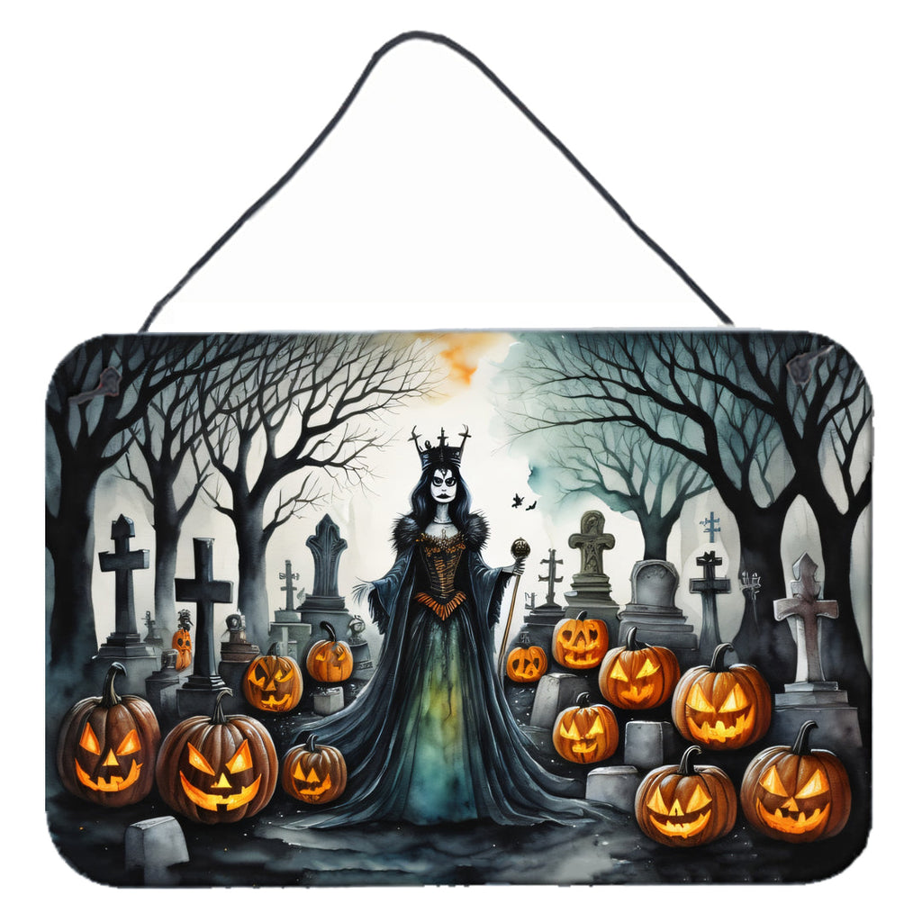 Evil Queen Spooky Halloween Wall or Door Hanging Prints Aluminum Metal Sign Kitchen Wall Bar Bathroom Plaque Home Decor, 8HX12W, Multicolor