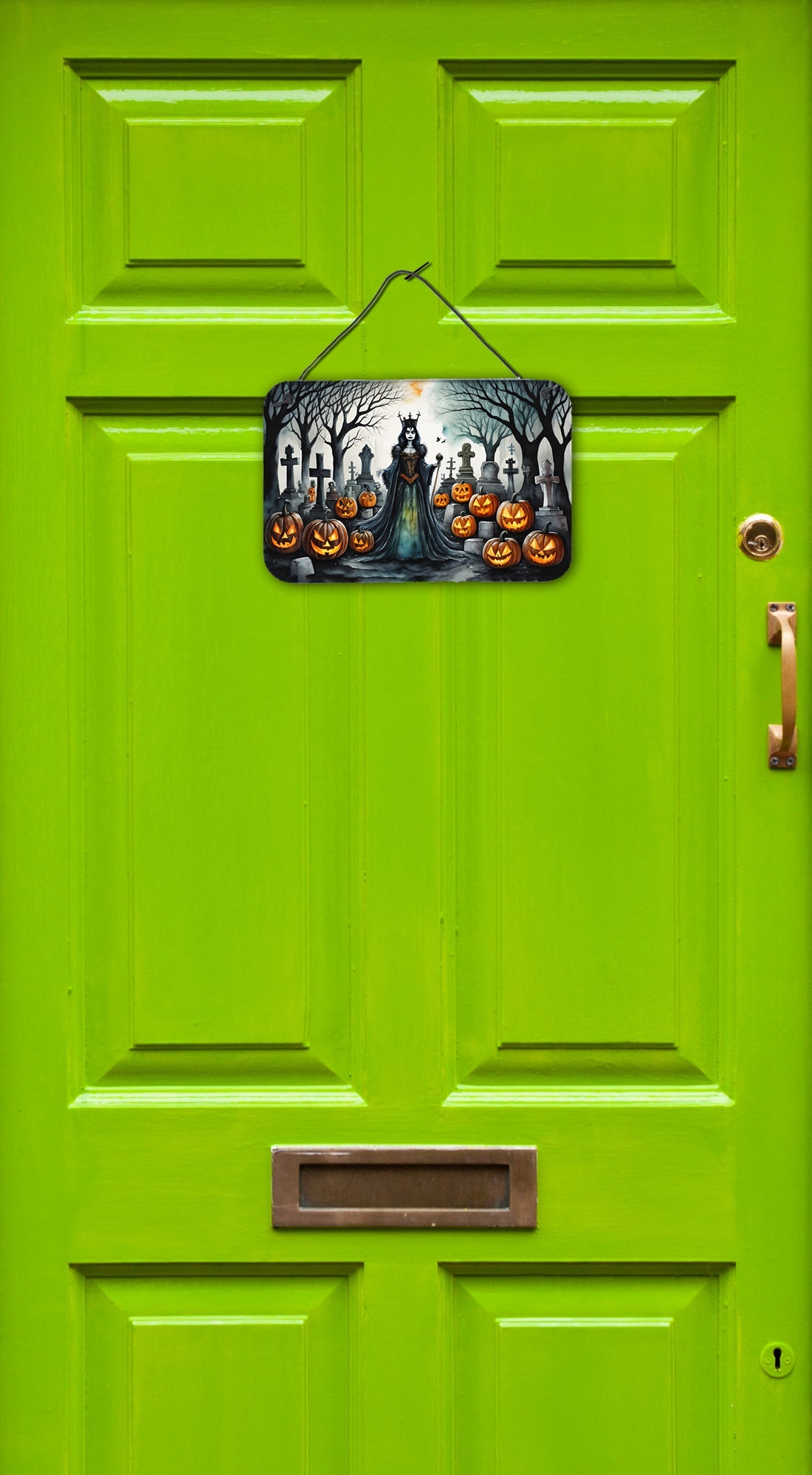 Evil Queen Spooky Halloween Wall or Door Hanging Prints Aluminum Metal Sign Kitchen Wall Bar Bathroom Plaque Home Decor, 8HX12W, Multicolor