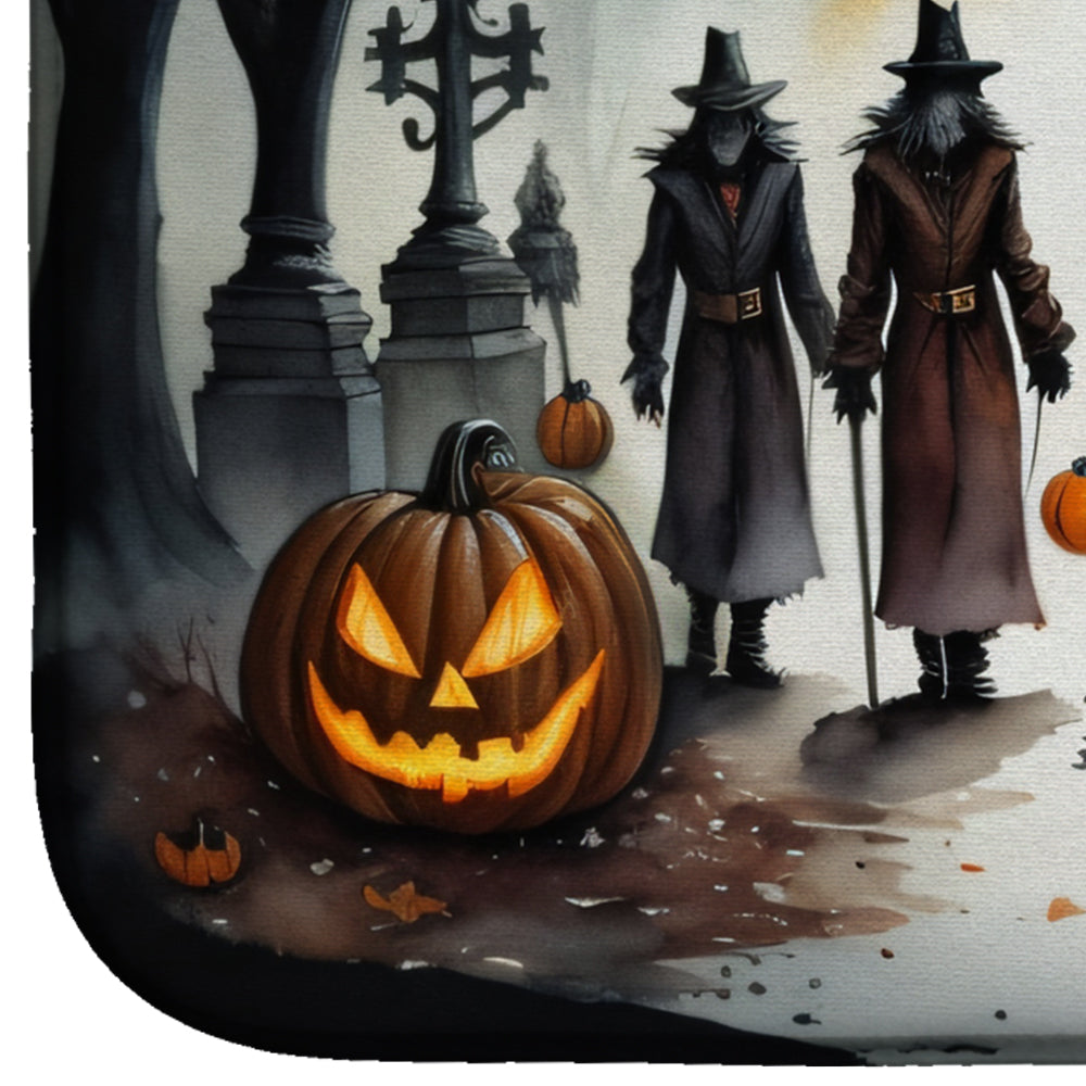 Vampires Spooky Halloween Dish Drying Mat Absorbent Dish Drying Mat Pad for Kitchen Counter Dish Drainer Mat for Countertop, 14 x 21", Multicolor