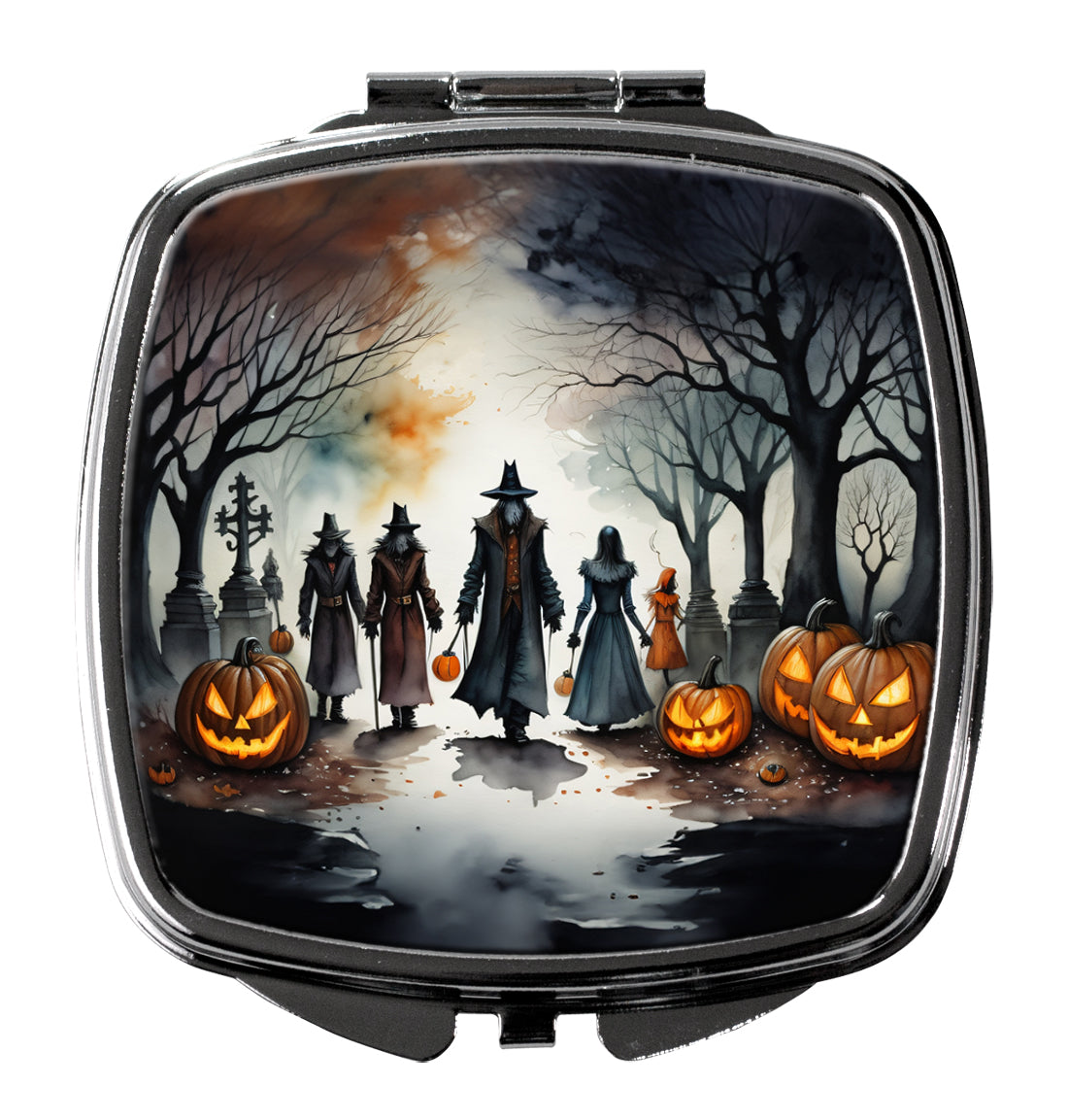 Vampires Spooky Halloween Compact Mirror Decorative Travel Makeup Mirror for Women Girls Gifts Pocket Makeup Mirror Folding Handheld
