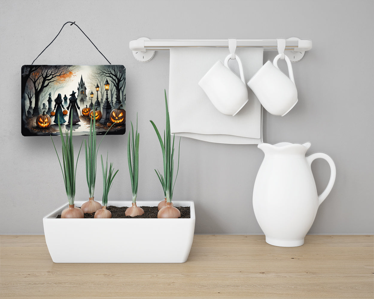 Vampires Spooky Halloween Wall or Door Hanging Prints Aluminum Metal Sign Kitchen Wall Bar Bathroom Plaque Home Decor, 8HX12W, Multicolor