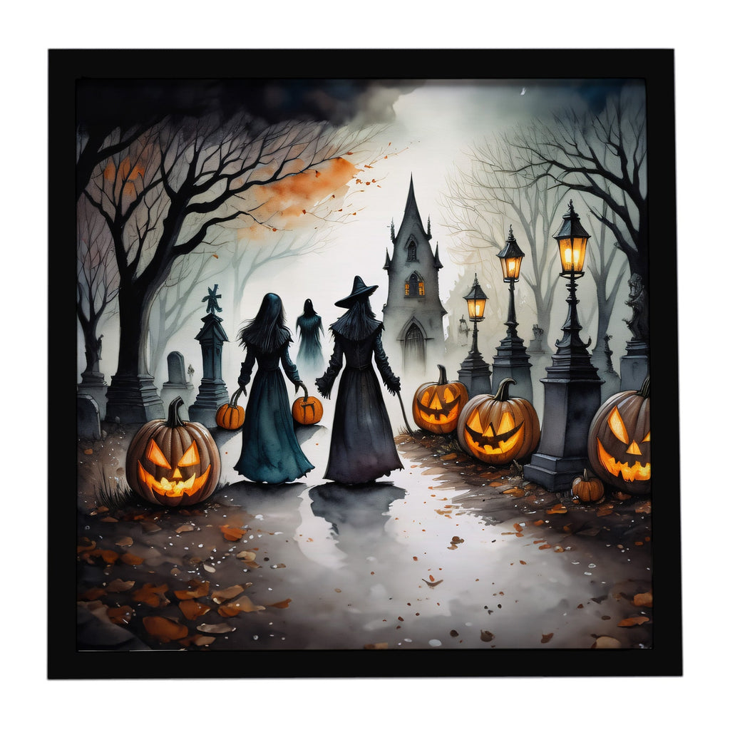 Vampires Spooky Halloween Framed Metal Print Bathroom, Kitchen, Office, Home Decor Wall Art Ready to Hang, Square, 8X8