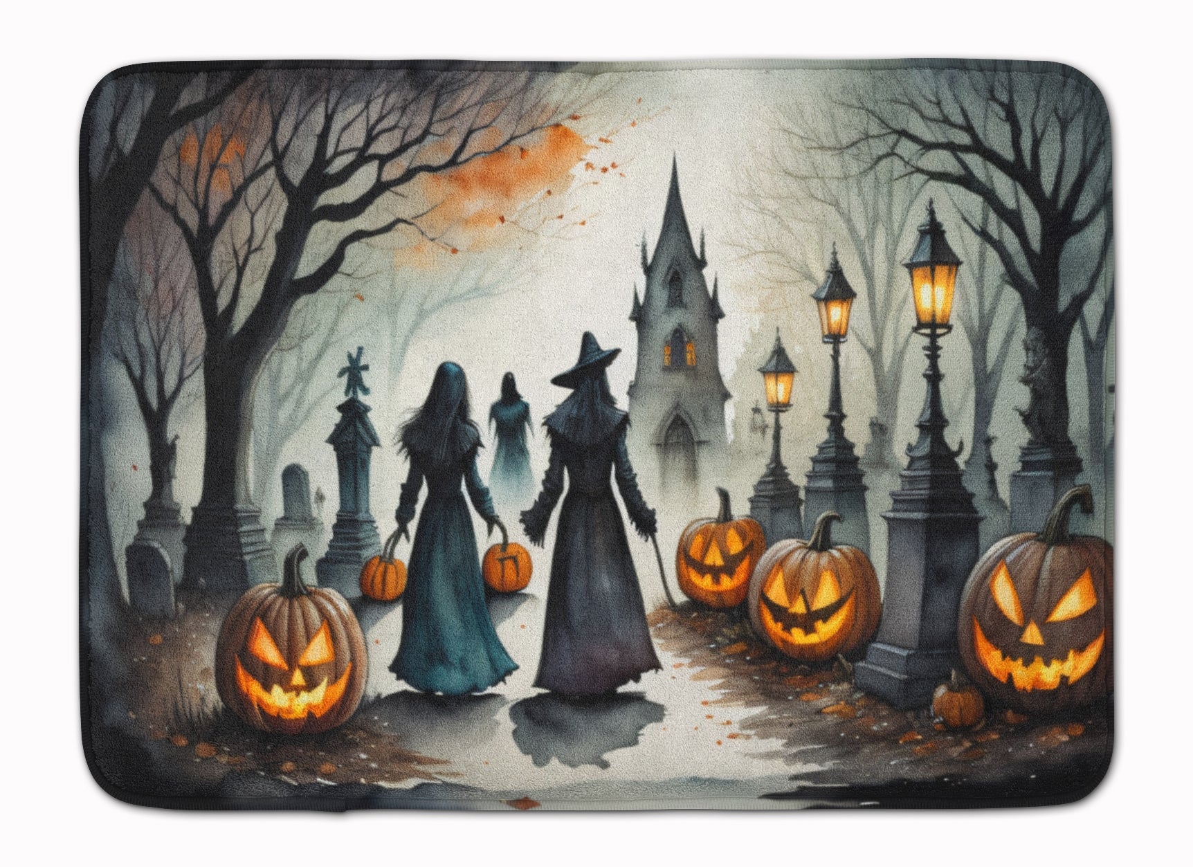 Vampires Spooky Halloween Memory Foam Kitchen Mat Machine Washable Anti-Fatigue Cushion Comfort Bath or Kitchen Rug
