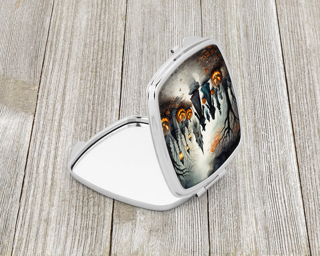 Vampires Spooky Halloween Compact Mirror Decorative Travel Makeup Mirror for Women Girls Gifts Pocket Makeup Mirror Folding Handheld