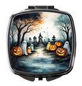 Ghosts Spooky Halloween Compact Mirror Decorative Travel Makeup Mirror for Women Girls Gifts Pocket Makeup Mirror Folding Handheld