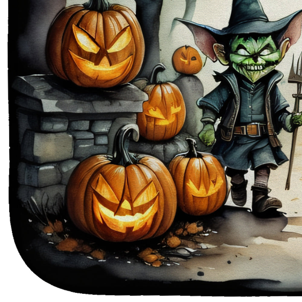 Goblins Spooky Halloween Dish Drying Mat Absorbent Dish Drying Mat Pad for Kitchen Counter Dish Drainer Mat for Countertop, 14 x 21", Multicolor