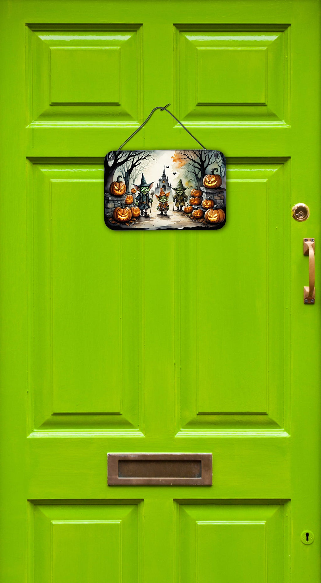 Goblins Spooky Halloween Wall or Door Hanging Prints Aluminum Metal Sign Kitchen Wall Bar Bathroom Plaque Home Decor, 8HX12W, Multicolor