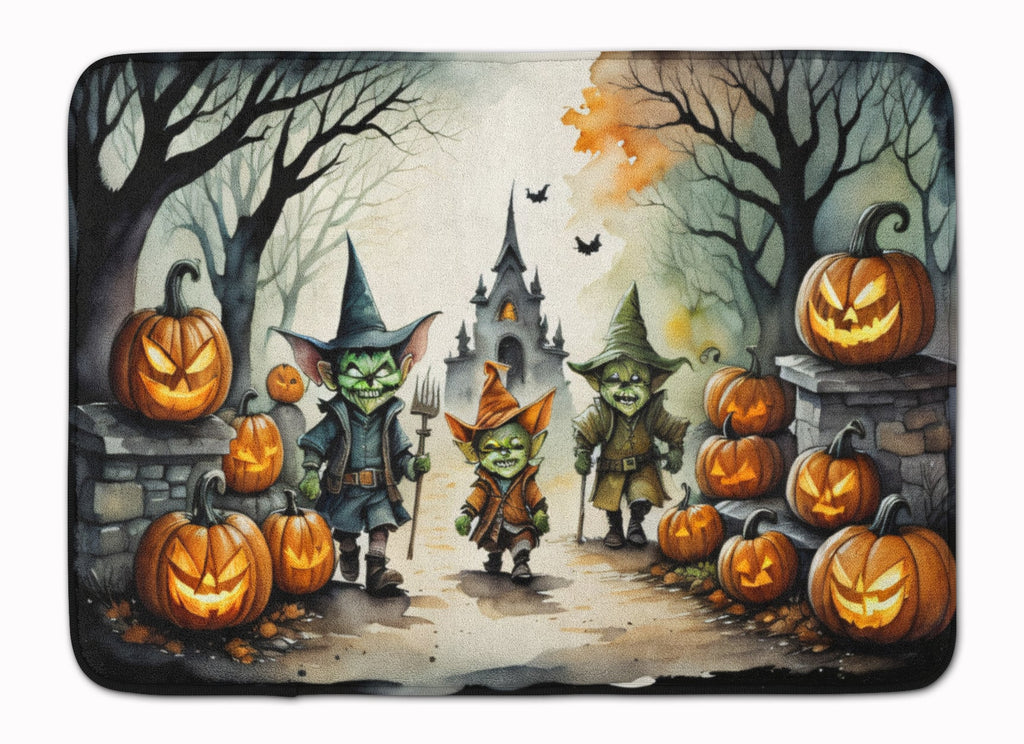 Goblins Spooky Halloween Memory Foam Kitchen Mat Machine Washable Anti-Fatigue Cushion Comfort Bath or Kitchen Rug