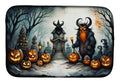 Krampus The Christmas Demon Spooky Halloween Dish Drying Mat Absorbent Dish Drying Mat Pad for Kitchen Counter Dish Drainer Mat for Countertop, 14 x 21", Multicolor