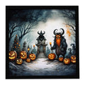 Krampus The Christmas Demon Spooky Halloween Framed Metal Print Bathroom, Kitchen, Office, Home Decor Wall Art Ready to Hang, Square, 8X8