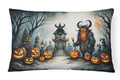 Krampus The Christmas Demon Spooky Halloween Decorative Throw Pillow 12x16 Indoor Outdoor Accent Cushion, Fabric Cover with Insert for Sofa, Bed, Porch & Living Room