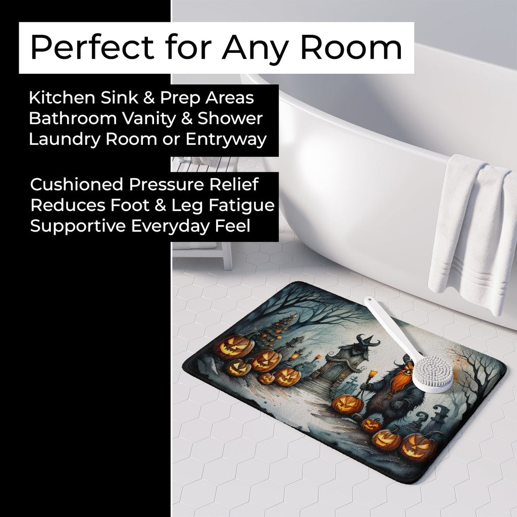 Krampus The Christmas Demon Spooky Halloween Memory Foam Kitchen Mat Machine Washable Anti-Fatigue Cushion Comfort Bath or Kitchen Rug
