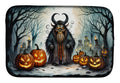 Krampus The Christmas Demon Spooky Halloween Dish Drying Mat Absorbent Dish Drying Mat Pad for Kitchen Counter Dish Drainer Mat for Countertop, 14 x 21", Multicolor