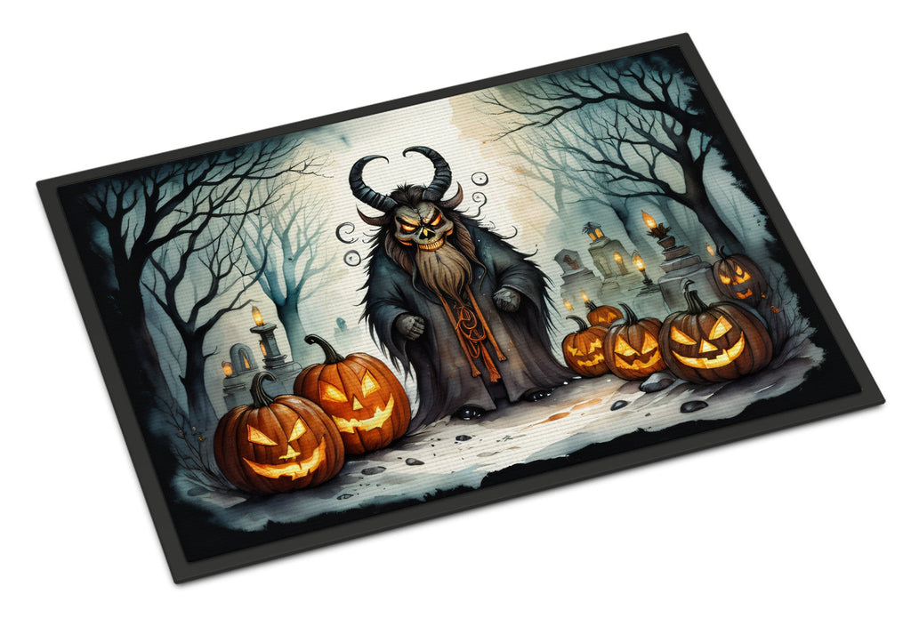 Krampus The Christmas Demon Spooky Halloween Doormat Indoor Outdoor 18H X 27W Front Door Mat Rugs for Entryway, Non Slip Washable