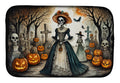 La Catrina Skeleton Spooky Halloween Dish Drying Mat Absorbent Dish Drying Mat Pad for Kitchen Counter Dish Drainer Mat for Countertop, 14 x 21", Multicolor