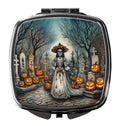 La Catrina Skeleton Spooky Halloween Compact Mirror Decorative Travel Makeup Mirror for Women Girls Gifts Pocket Makeup Mirror Folding Handheld
