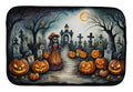 La Catrina Skeleton Spooky Halloween Dish Drying Mat Absorbent Dish Drying Mat Pad for Kitchen Counter Dish Drainer Mat for Countertop, 14 x 21", Multicolor