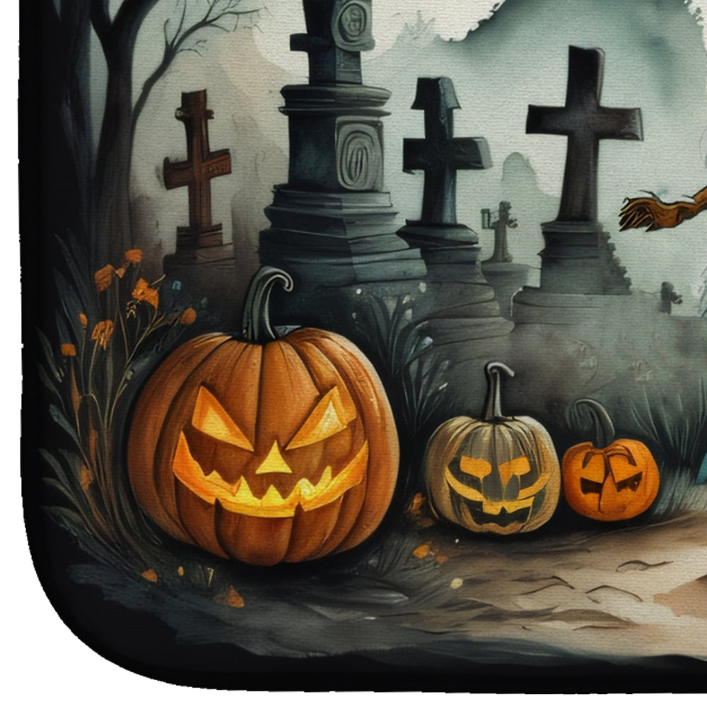 La Llorona Skeleton Spooky Halloween Dish Drying Mat Absorbent Dish Drying Mat Pad for Kitchen Counter Dish Drainer Mat for Countertop, 14 x 21", Multicolor