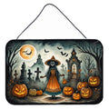 La Llorona Skeleton Spooky Halloween Wall or Door Hanging Prints Aluminum Metal Sign Kitchen Wall Bar Bathroom Plaque Home Decor, 8HX12W, Multicolor