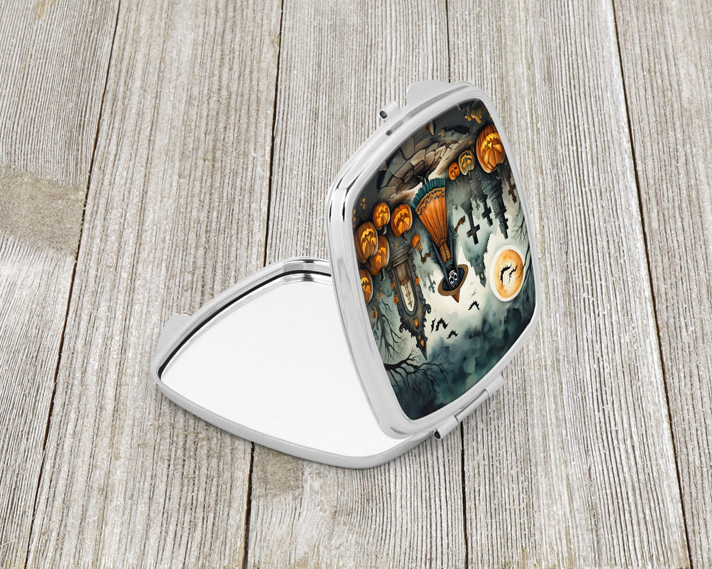 La Llorona Skeleton Spooky Halloween Compact Mirror Decorative Travel Makeup Mirror for Women Girls Gifts Pocket Makeup Mirror Folding Handheld