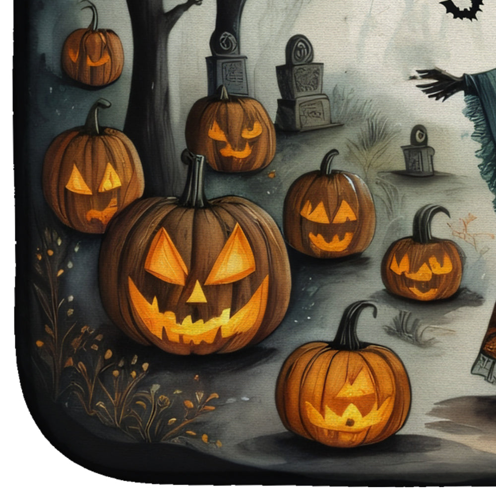 La Llorona Skeleton Spooky Halloween Dish Drying Mat Absorbent Dish Drying Mat Pad for Kitchen Counter Dish Drainer Mat for Countertop, 14 x 21", Multicolor