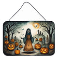 La Llorona Skeleton Spooky Halloween Wall or Door Hanging Prints Aluminum Metal Sign Kitchen Wall Bar Bathroom Plaque Home Decor, 8HX12W, Multicolor