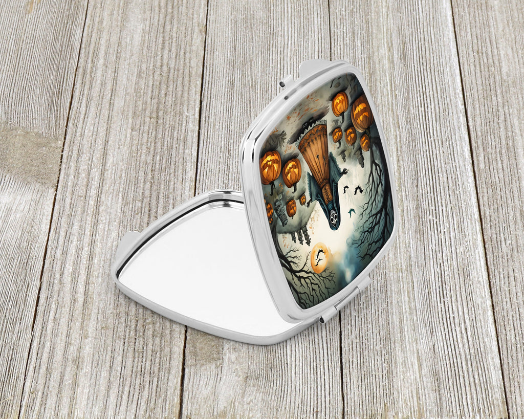 La Llorona Skeleton Spooky Halloween Compact Mirror Decorative Travel Makeup Mirror for Women Girls Gifts Pocket Makeup Mirror Folding Handheld