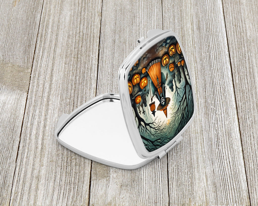 La Llorona Skeleton Spooky Halloween Compact Mirror Decorative Travel Makeup Mirror for Women Girls Gifts Pocket Makeup Mirror Folding Handheld