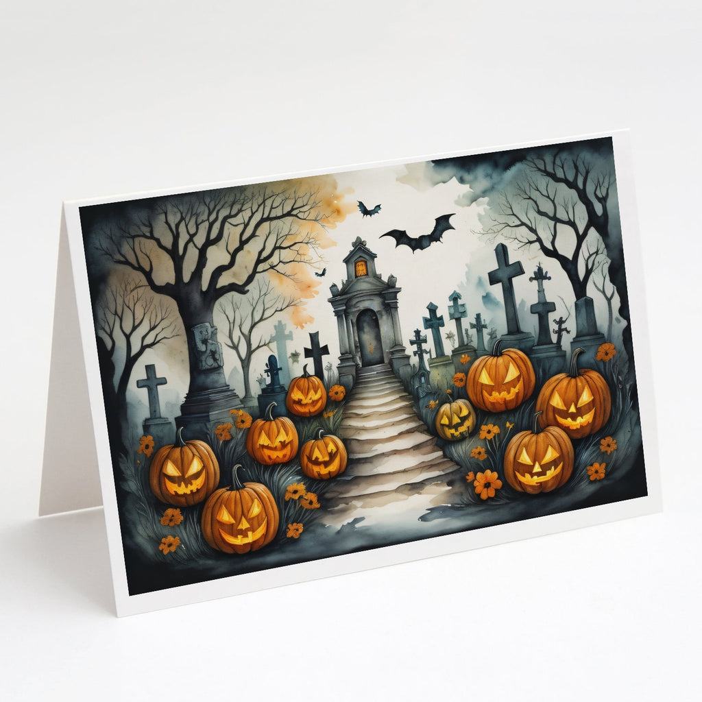 Marigold Spooky Halloween Greeting Cards Pack of 8 Blank Cards with Envelopes Whimsical A7 Size 5x7