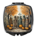 Mummies Spooky Halloween Compact Mirror Decorative Travel Makeup Mirror for Women Girls Gifts Pocket Makeup Mirror Folding Handheld