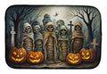 Mummies Spooky Halloween Dish Drying Mat Absorbent Dish Drying Mat Pad for Kitchen Counter Dish Drainer Mat for Countertop, 14 x 21", Multicolor